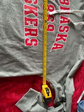 Victoria's Secret PINK Nebraska Huskers 1869 Grey Hoodie Sz M A428